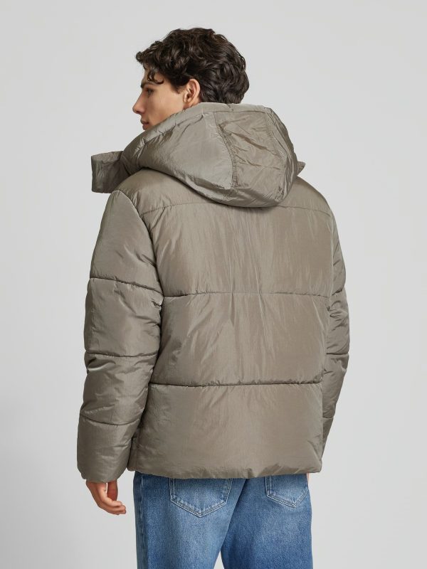 Men’s Taupe Puffer Jacket with Hood