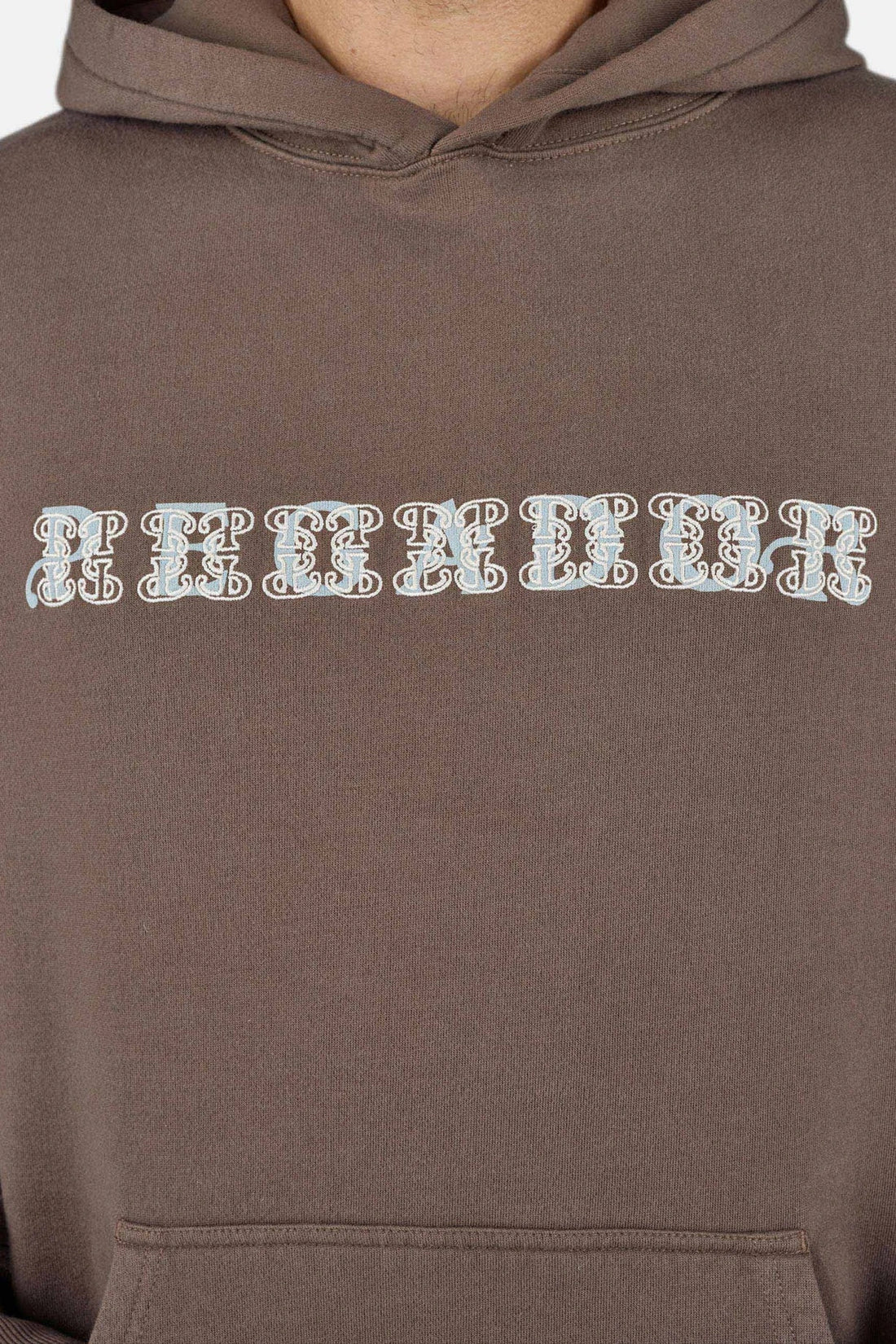 Pegador Logo Oversized Washed Hoodie Dark Brown